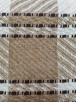 Komplet dekoracyjny narzuta 170x205 + 2x 60x170 beżowa kremowa brązowa krata