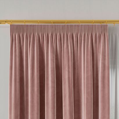 Zasłona gotowa na taśmie VELVI 140x240 ciemnopudrowa