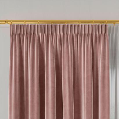 Zasłona gotowa na taśmie VELVI 140x240 ciemnopudrowa