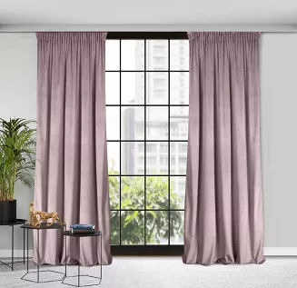 Zasłona gotowa na taśmie ROSA 140x270 Design91 pudrowy