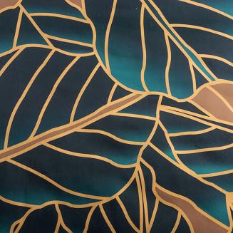 Pościel z makosatyny POS 160x200 Eurofirany ciemnozielony/złocisty