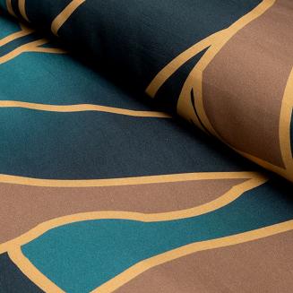 Pościel z makosatyny POS 160x200 Eurofirany ciemnozielony/złocisty