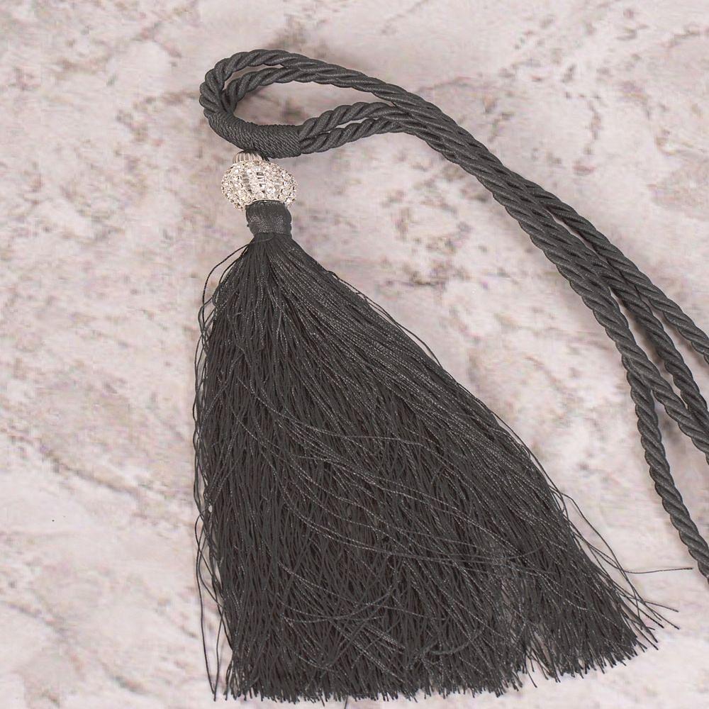 Sznur dekoracyjny do zasłon MOLY stalowy