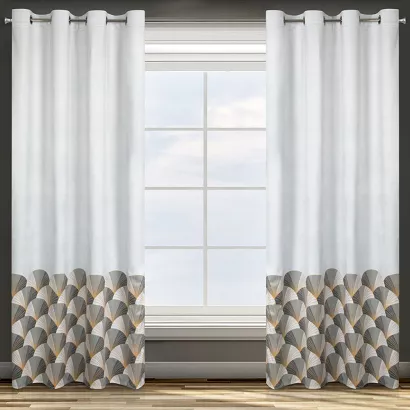 Zasłona gotowa na przelotkach GINA 140x250 Design91 srebrna