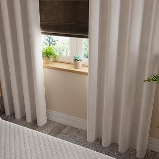 Zasłona gotowa na przelotkach VELVI 140x260 ciepły jasnoszary