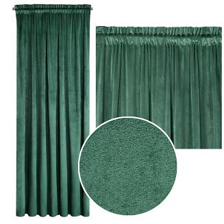 Zasłona gotowa na taśmie ROSA 140x270 Eurofirany ciemnozielona