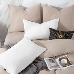 Ciemno Beżowa Bawełniana Pościel Muślinowa 220x200