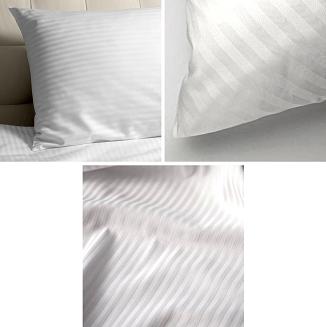 Komplet pościeli hotelowej adamaszek 140x200 mikrofaza biała