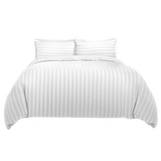 Komplet pościeli hotelowej adamaszek 140x200 mikrofaza biała