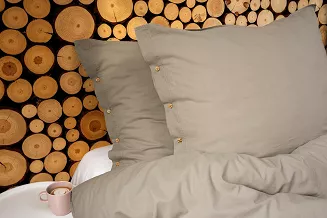 Pościel Bawełna Taupe Pure /140/ Z Ozdobnymi Guzikami