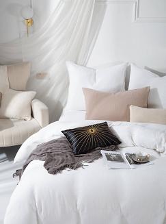 Biała Bawełniana Pościel Muślinowa 160x200