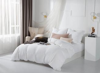 Biała Bawełniana Pościel Muślinowa 160x200