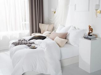 Biała Bawełniana Pościel Muślinowa 160x200