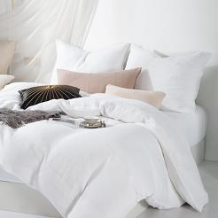 Biała Bawełniana Pościel Muślinowa 160x200