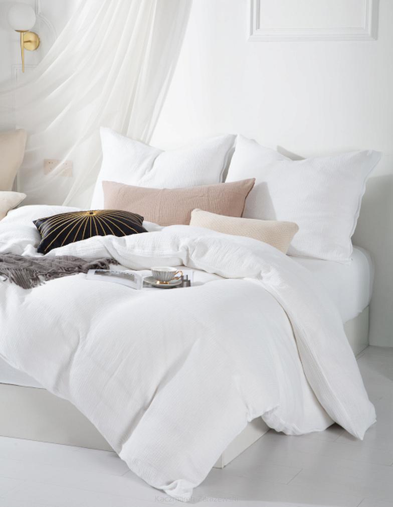 Biała Bawełniana Pościel Muślinowa 160x200