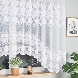 Firanka żakardowa gotowa na żabki OKSANA 300x160 biała