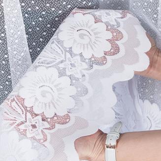 Firanka żakardowa gotowa na żabki OKSANA 300x160 biała