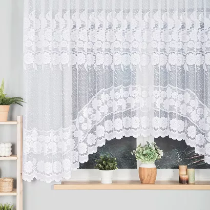 Firanka żakardowa gotowa na żabki OKSANA 300x160 biała