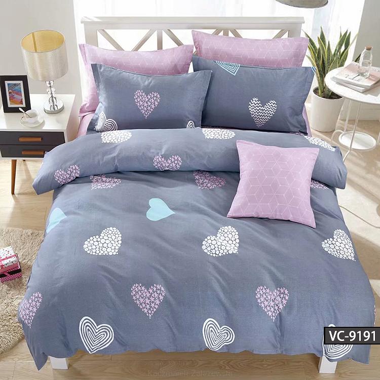 Pościel satynowa 200x220 wzór serca