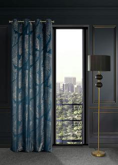 Firana gotowa na przelotkach MUSA2A 140x250 Eurofirany granatowy/szampański