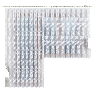 Firanka żakardowa gotowa na żabki MARTA 300x250 biała