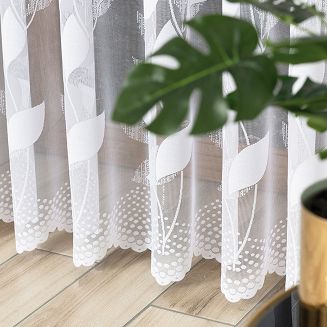 Firanka żakardowa gotowa na żabki MARTA 300x250 biała