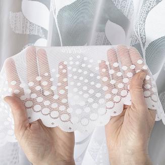 Firanka żakardowa gotowa na żabki MARTA 300x250 biała