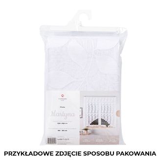 Firanka żakardowa gotowa na żabki MARTA 300x250 biała