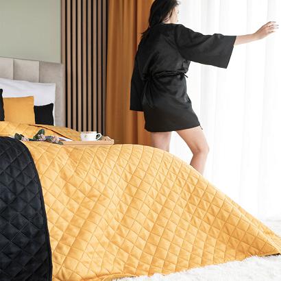 Narzuta dekoracyjna JODEŁKA 220x240 pikowana musztardowa