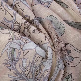 Zasłona gotowa na przelotkach ELMA 140x250 Eurofirany beżowy/wielokolorowy