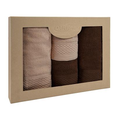 Komplet ręczników 4 częściowy Solano Darymex beżowy ciemny brąz