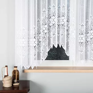 Firanka żakardowa gotowa na żabki NADIA 400x160 biała