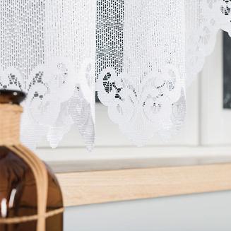 Firanka żakardowa gotowa na żabki NADIA 400x160 biała