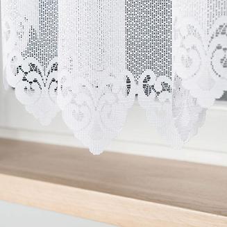 Firanka żakardowa gotowa na żabki NADIA 400x160 biała