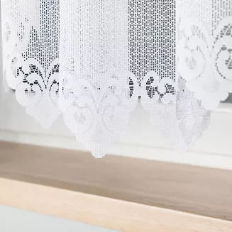 Firanka żakardowa gotowa na żabki NADIA 400x160 biała