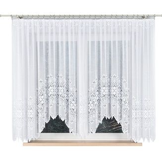 Firanka żakardowa gotowa na żabki NADIA 400x160 biała