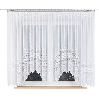 Firanka żakardowa gotowa na żabki NADIA 400x160 biała