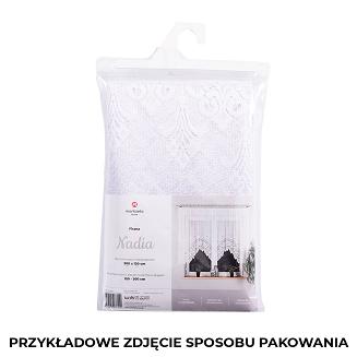 Firanka żakardowa gotowa na żabki NADIA 400x160 biała