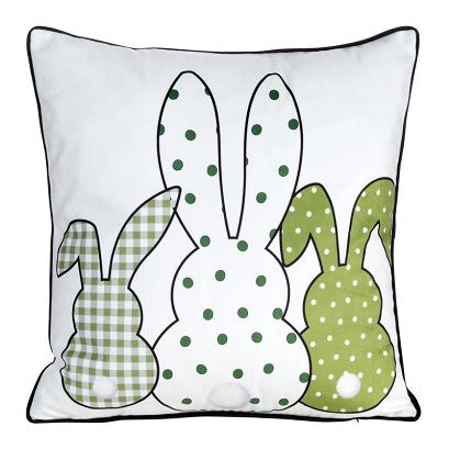 Poszewka dekoracyjna WIOSNA 45x45 Eurofirany biała zielona wielkanocne zające