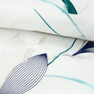 Pościel haftowana HAFT1 160x200 Eurofirany liście biała