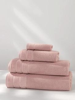 Ręcznik bawełniany o ryżowej strukturze Loren 30x30 pudrowy