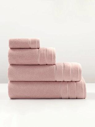 Ręcznik bawełniany o ryżowej strukturze Loren 30x30 pudrowy