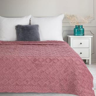 Koc narzuta WARKOCZ 200x220 Design91 pudrowy róż