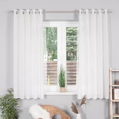 Zasłona gotowa na przelotkach BASIC 145x170 półprzezroczysta biała