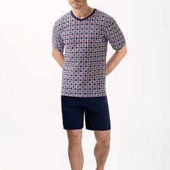 Piżama męska LUNA kod 793 serek granatowa w kartkę
