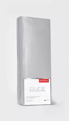 Prześcieradło satynowe z gumką Pure 120x200 jednobarwne jasnoszare
