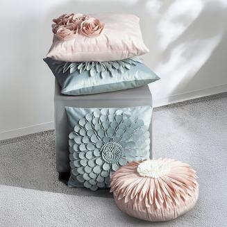 Poszewka dekoracyjna FLORES1 30x50 Eurofirany miętowa kwiaty róże 3D