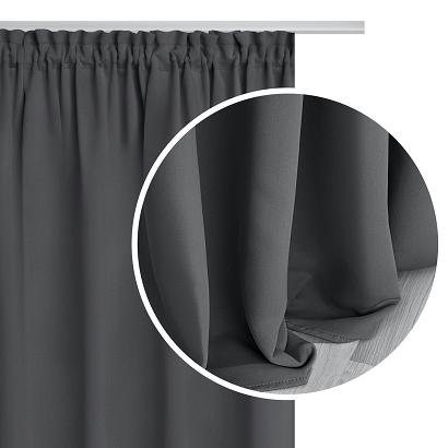 Zasłona gotowa na taśmie HOLD 140x270 zaciemniająca blackout grafitowa