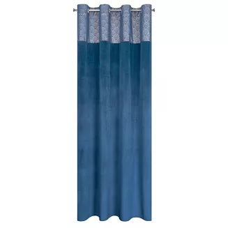 Zasłona gotowa na przelotkach AGNES 140x250 Design91 granatowy/złoty