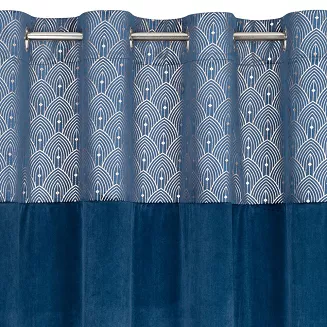 Zasłona gotowa na przelotkach AGNES 140x250 Design91 granatowy/złoty